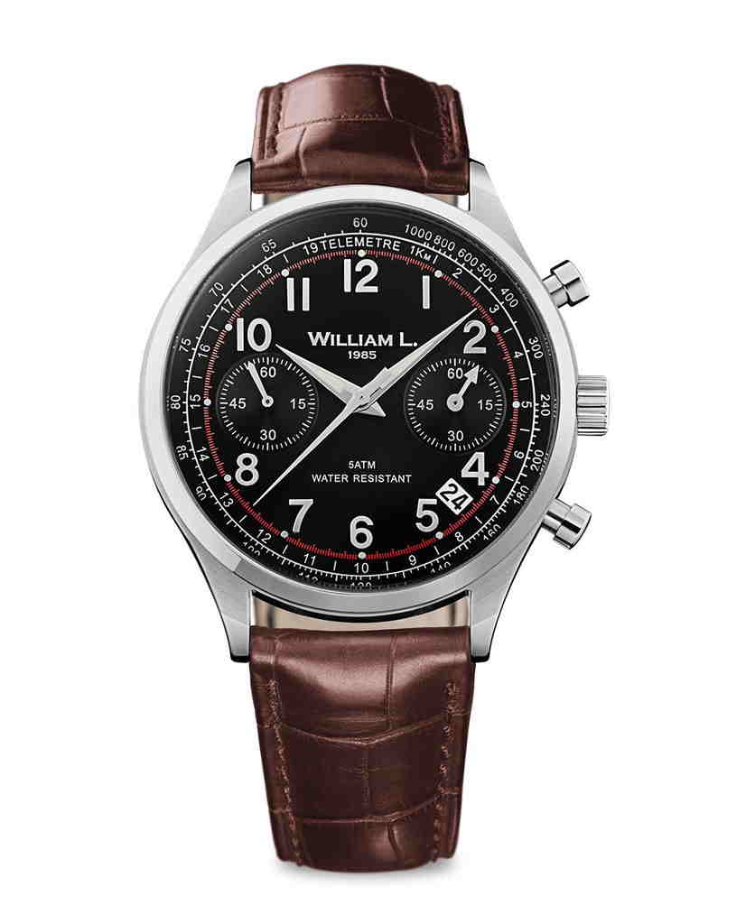 products Vintage Chronograph Stainless Steel case with brown alligator strap 1024x1024