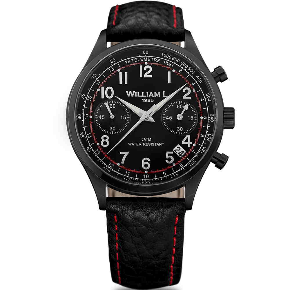 products william l 1985 vintage chronograph black black wlib01nrbnsr
